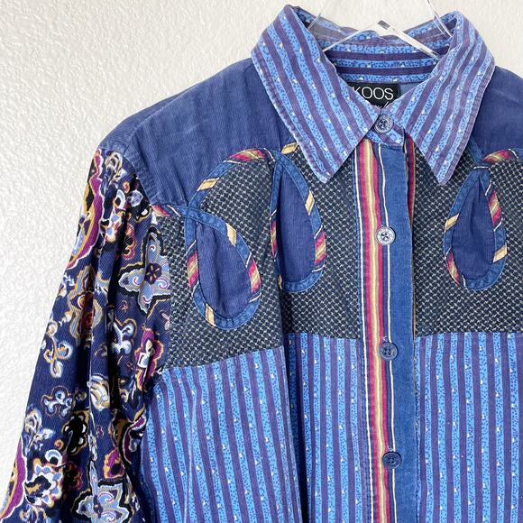 Koos of Course! Mixed Pattern Corduroy Button Down Shirt - Picture 3 of 14